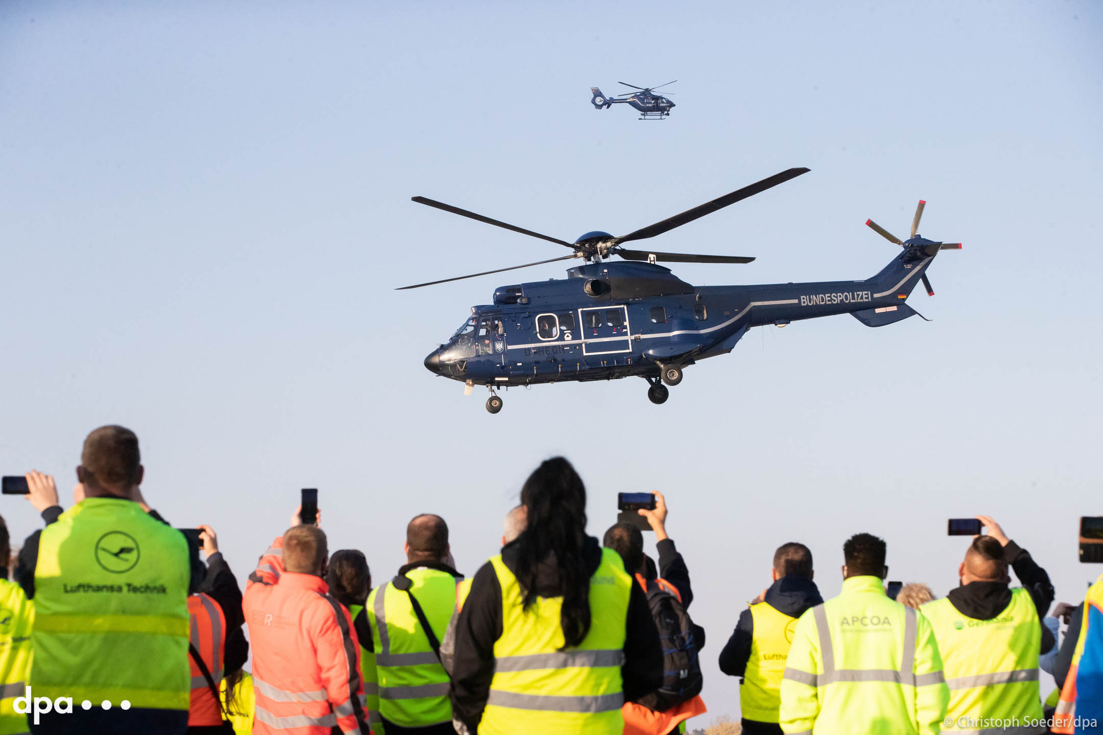 Federal police helicopters farewell flight