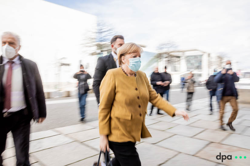 German Chancellor Angela Merkel arrives at the Bundestag