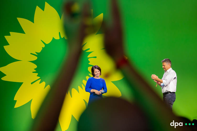 Green party‘s leader duo Annalena Baerbock and Robert Habeck at the election party on 26th September 2021